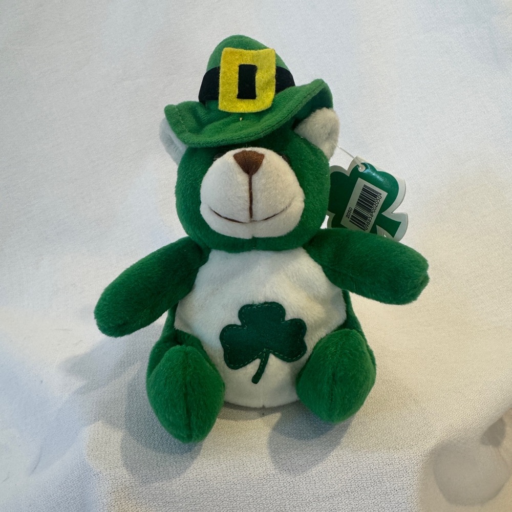 Emerald Buddies Irish Beanie Bear Plush St Patrick’s Day Dublin Shamrock VTG